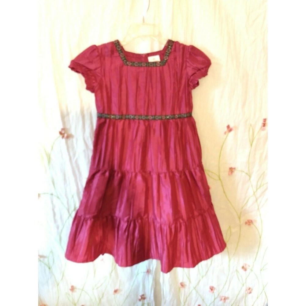 Hanna Andersson Fancy Pink Girls Pleated Dress 10